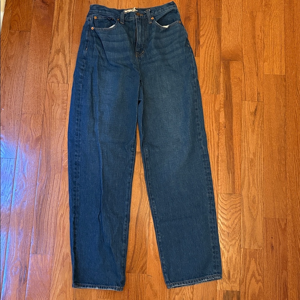 Madewell Baggy Straight Jeans, Indigo Denim, Women’s Size 26